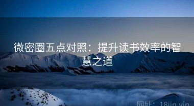 微密圈五点对照：提升读书效率的智慧之道